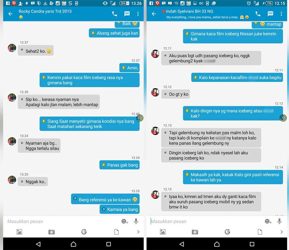 Testimonial Pelanggan Iceberg Window Films